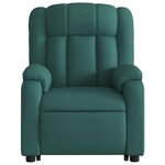 vidaXL Fauteuil inclinable vert foncé tissu