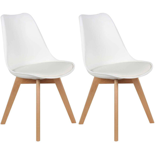 Chaise scandinave avec assise rembourrée (lot de 2)