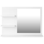 vidaXL Miroir de salle de bain blanc 60x10 5x45 cm bois d’ingénierie