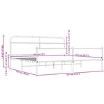 vidaXL Cadre de lit en métal sans matelas chêne marron 183x213 cm