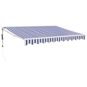 vidaXL Auvent rétractable automatique bleu et blanc 3 5x2 5 m