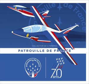 Collector 4 timbres - 70 ans de la Patrouille de France - Lettre Verte