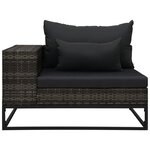 vidaXL Salon de jardin 5 Pièces avec coussins Résine tressée Gris