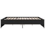 vidaXL Cadre de lit noir 200x200 cm bois d'ingénierie et métal