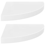 vidaXL Étagères d'angle flottantes 2Pièces blanc brillant 35x35x3 8cm MDF
