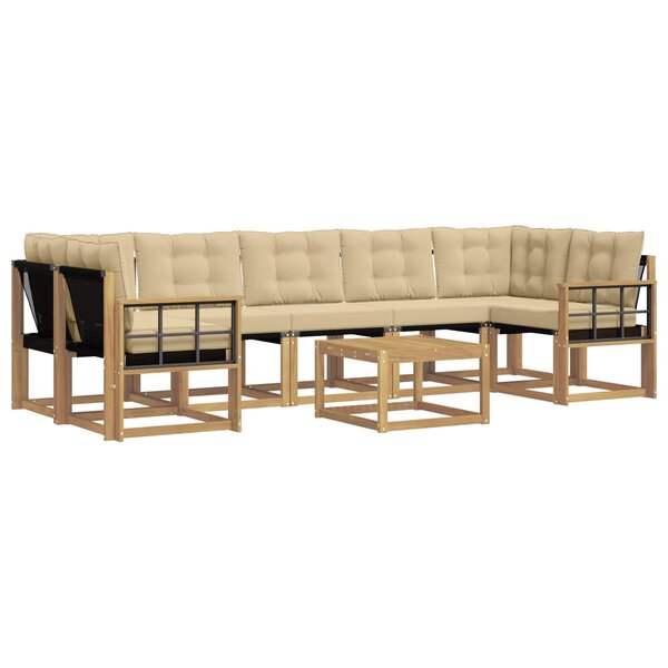 vidaXL Ensemble de canapés d'extérieur 8 pc Blanc et Beige