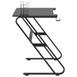 Bureau table poste de travail meuble d'ordinateur informatique étude de jeu avec pieds en forme de ZZ 110 x 60 x 75 cm noir 02_0023773