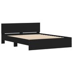 vidaXL Cadre de lit avec tête de lit et LED noir 150x200 cm