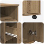 vidaXL Bureau en Chêne Artisanal Chêne artisanal Bois d'ingénierie Moyen