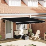 vidaXL Auvent Rétractable Noir 400 × 350 cm tissu