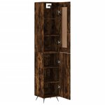 vidaXL Buffet haut Chêne fumé 34 5x34x180 cm Bois d'ingénierie