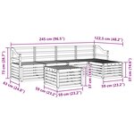 vidaXL Ensemble de canapés d'extérieur 6 pc Blanc Bois d'Acacia Massif