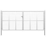 vidaXL Porte de jardin Acier galvanisé 415x225 cm Argenté