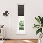 vidaXL Store plissé noir 45x200 cm largeur du tissu 44 4 cm polyester