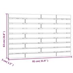 vidaXL Tête de lit murale Gris 81x3x63 cm Bois massif de pin