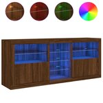 vidaXL Buffet avec lumières LED chêne marron 181 5x37x67 cm