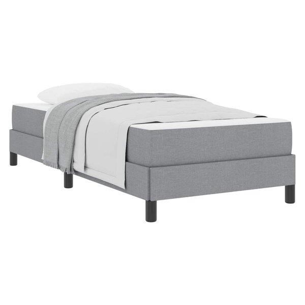 vidaXL Lit à ressorts avec matelas Gris clair 80 x 200 cm tissu