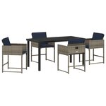 vidaXL Ensemble de salle à manger pour jardin 5 pc Gris polyrotin