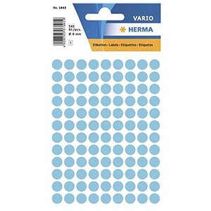 Etui de 540 étiquettes multi-usages diamètre 8 mm bleue herma