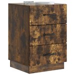 vidaXL Cabinet de chevet avec tiroir Chêne fumé 43 x 41 x 63 5 cm