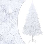 vidaXL Arbre de Noël artificiel pré-éclairé et boules blanc 120 cm PVC
