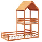 vidaXL Lit superposé sans matelas cire marron 90x190 cm pin massif