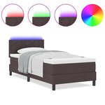 vidaXL Lit à ressorts avec matelas Marron foncé 100 x 200 cm tissu