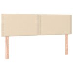 vidaXL Sommier à lattes de lit avec matelas Crème 140x190 cm Tissu