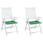 vidaXL Coussins de chaise jardin lot de 2 vert 40x40x3 cm tissu oxford