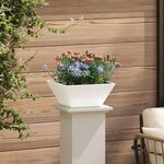 vidaXL Jardinières bowl   5 pièces blanches  35x35x15 cm en acier.