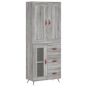 vidaXL Buffet haut Sonoma gris 69 5x34x180 cm Bois d'ingénierie