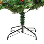 vidaXL Sapin de Noël pré-éclairé et pommes de pin vert 195cm PVC et PE
