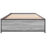 vidaXL Cadre de lit sonoma gris 75x190 cm bois d'ingénierie et métal
