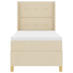 Lit avec cadre et matelas vidaXL Crème 100x200 cm Tissu