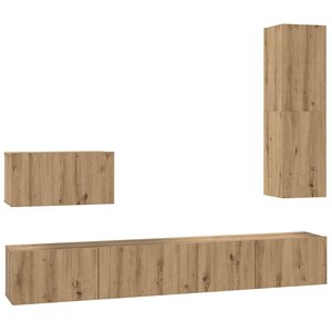 vidaXL Ensemble de meubles TV 4 Pièces chêne artisanal 200 x 30 x 30 cm