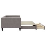vidaXL Lit de jour avec gigogne et tiroirs taupe 90x200 cm tissu