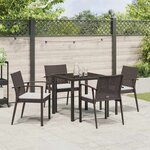 vidaXL Ensemble de salle à manger pour jardin 5 Pièces Marron Poly rotin