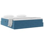 vidaXL Lit avec rangement et matelas Bleu foncé 180 x 200 cm Velours