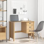 vidaXL Bureau avec tiroirs HILL Marron miel 100 x 45 x 74 cm