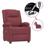 vidaXL Fauteuil électrique de massage Bordeaux Tissu