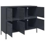 vidaXL Buffet anthracite 100 5x39x79 cm acier laminé à froid