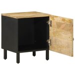 vidaXL Table de chevet noir 40x33 5x46 cm bois de manguier massif brut