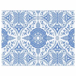 vidaXL Tapis d'extérieur Floral ARAKIL Bleu bébé et blanc 400 × 300 cm