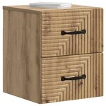 vidaXL Cabinet de chevet mural 2 pc Chêne artisanal 34 5 x 33 x 40 cm