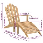 vidaXL Chaises Adirondack avec repose-pieds 2 Pièces Bois massif de teck