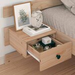 vidaXL Cadre de lit avec tiroir Marron 90 x 190 cm Bois massif en pin