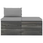 vidaXL Salon palette de jardin 2 Pièces avec coussins Bois de pin massif