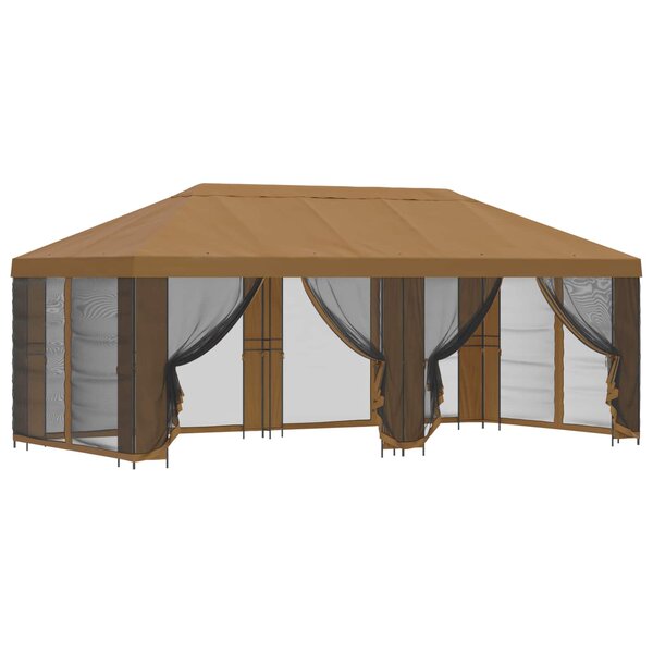 vidaXL Abri de jardin avec parois 6 x 3 m Beige Polyester et Acier