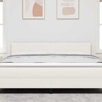 vidaXL Tête de lit LED avec des lumières à LED Crème 180 cm Polyester