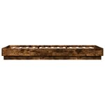 vidaXL Cadre de lit au sol Chêne fumé 80 x 200 cm Bois d'ingénierie